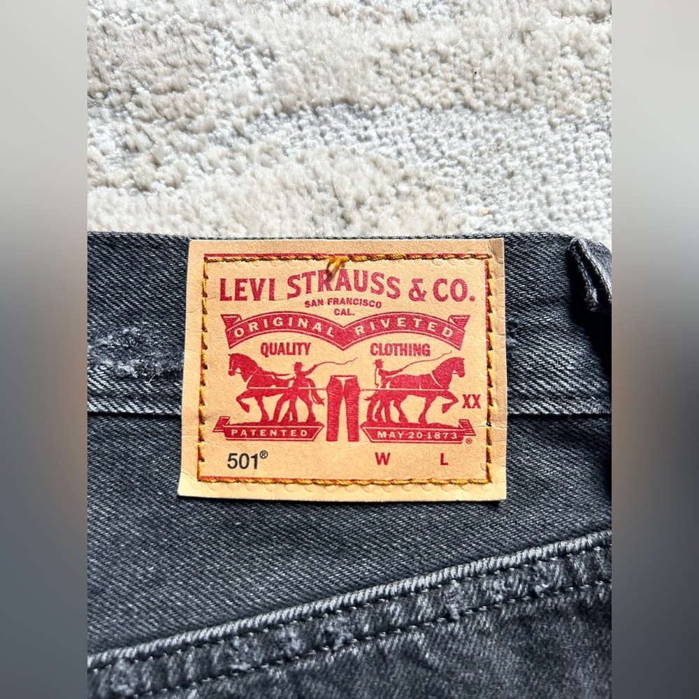Black 501 straight Levi's jeans